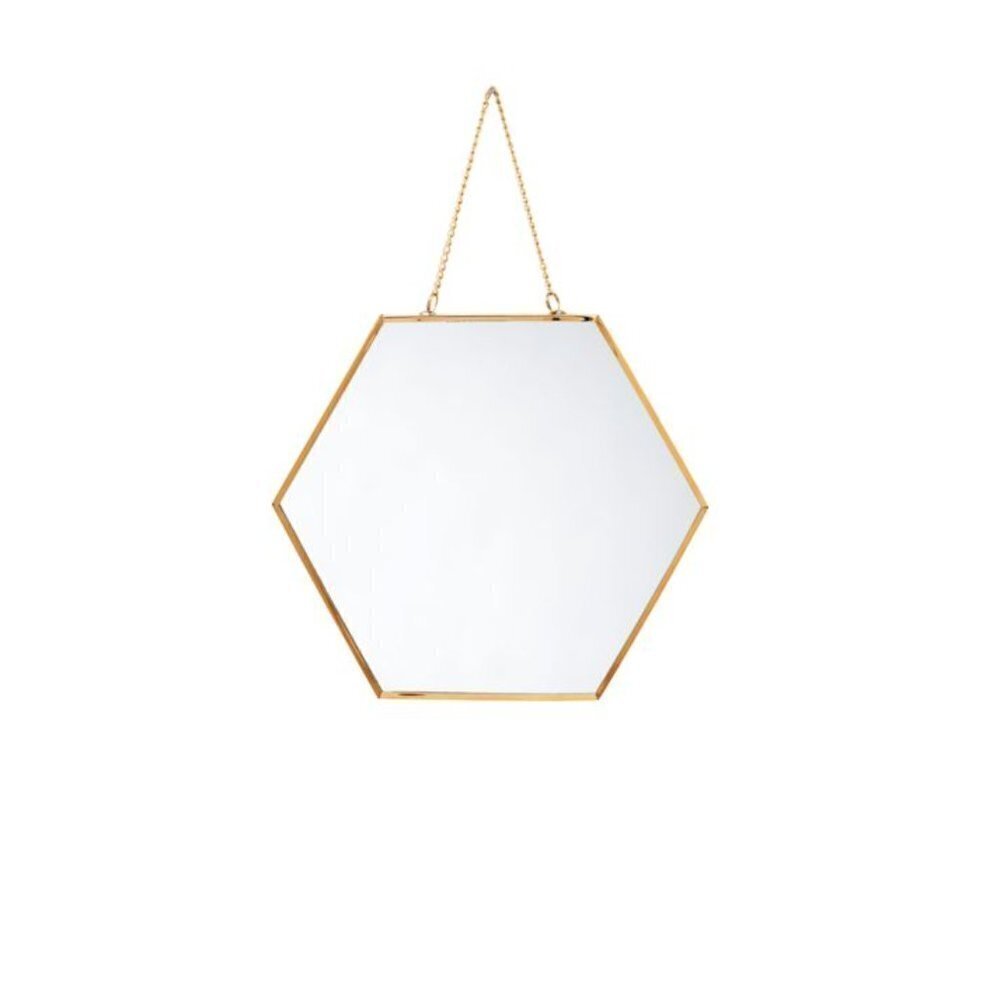 𝅺WILD Sage Boho Hexagon Gold Wall Mirrors With Chains 3 Pack - Picture 3 of 5